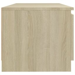 Berkfield Home TV Cabinet with LED Lights Sonoma Oak 140x40x35.5 cm in Brown - thumbnail 6