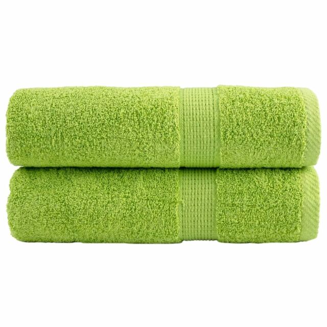 Berkfield Home Premium Shower Towels SOLUND 2 pcs Apple Green 70x140 cm 600 gsm - image 1
