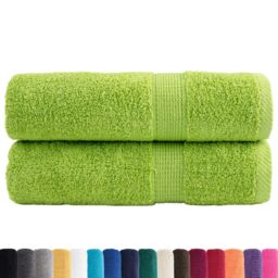 Berkfield Home Premium Shower Towels SOLUND 2 pcs Apple Green 70x140 cm 600 gsm - thumbnail 2