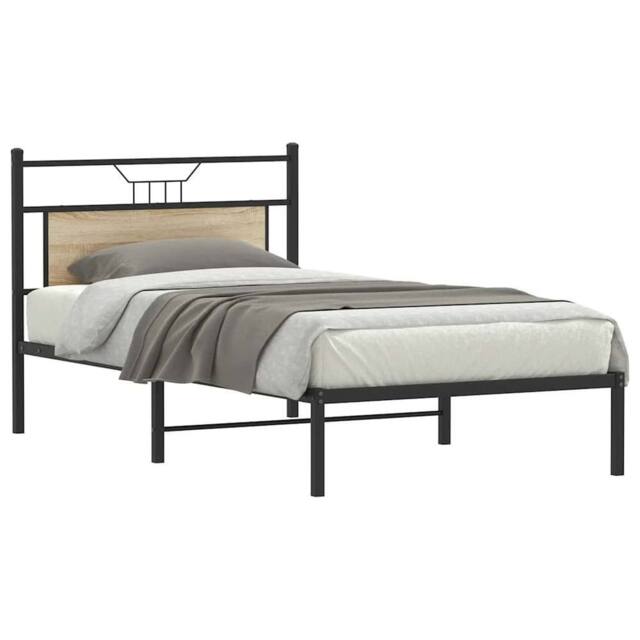 Berkfield Home Decorative Bed Frame without Mattress Sonoma Oak 100x190 cm Engin in Brown - image 1