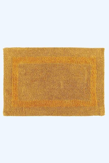 Homescapes Luxury Bath Mat Reversible 100% Cotton 1600GSM, 50 x 80cm, Extra Soft in Mustard - Size: 50 x 80 cm - image 1