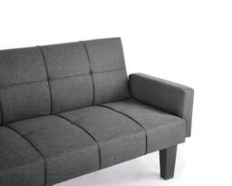 Home Detail Levine Fabric Sofa Bed With Tufted Detail Square Armrests & Black Wooden Legs in Dark Grey - thumbnail 3