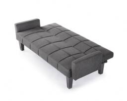 Home Detail Levine Fabric Sofa Bed With Tufted Detail Square Armrests & Black Wooden Legs in Dark Grey - thumbnail 4
