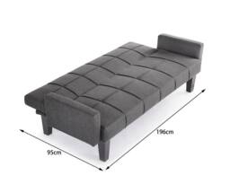 Home Detail Levine Fabric Sofa Bed With Tufted Detail Square Armrests & Black Wooden Legs in Dark Grey - thumbnail 6