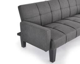 Home Detail Levine Fabric Sofa Bed With Tufted Detail Square Armrests & Black Wooden Legs in Dark Grey - thumbnail 2