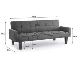 Home Detail Levine Fabric Sofa Bed With Tufted Detail Square Armrests & Black Wooden Legs in Dark Grey - thumbnail 5