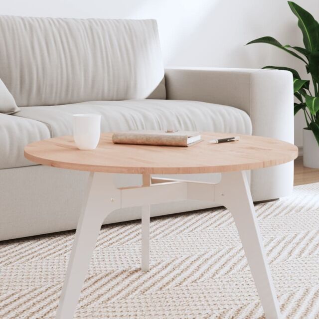 Berkfield Home Table Top Ã˜70x1.5 cm Round Solid Wood Beech in Brown - Size: 70x1.5 cm - image 1