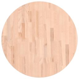 Berkfield Home Table Top Ã˜70x1.5 cm Round Solid Wood Beech in Brown - Size: 70x1.5 cm - thumbnail 2