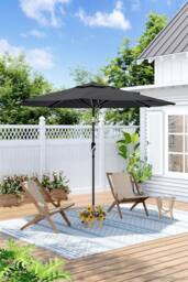 H&O Direct Outdoor 3m Traditional Garden Parasol（Base not included） in Black - thumbnail 1
