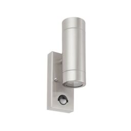Netlighting Atlantis 2 Light Outdoor PIR Up & Down Coastal Wall Light Marine Grade Brushed Stainless Steel in Grey - thumbnail 2