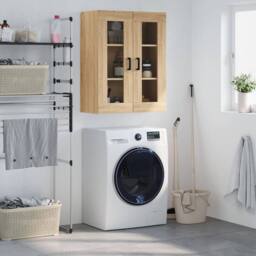 Berkfield Home Wall Mounted Cabinet Sonoma Oak 69.5x34x90 cm in Light Oak - thumbnail 2