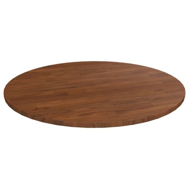 Berkfield Home Round Table Top Dark Brown √ò70x1.5 cm Treated Solid Wood Oak - Size: 70x1.5 cm - image 1
