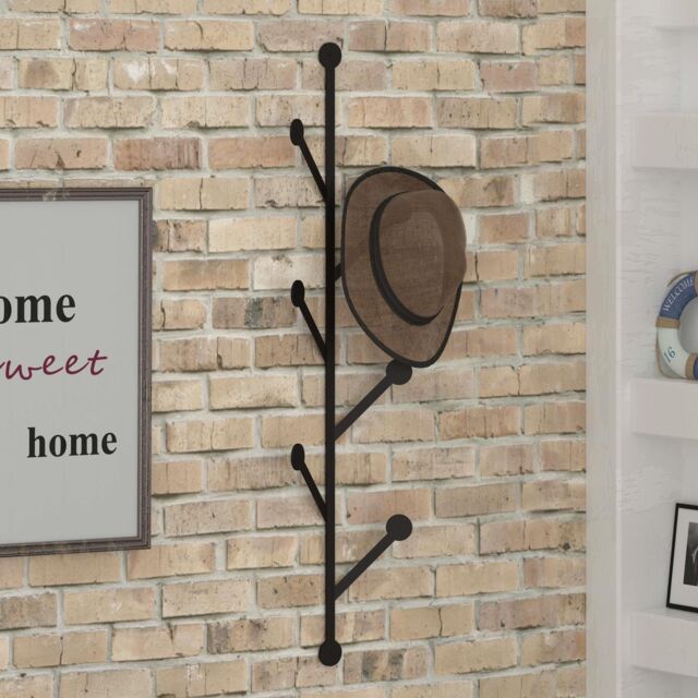 Decortie 'Ponpon' Black Metal Wall-Mounted Coat Hanger 7 Hooks - Size: 1 Pack - image 1