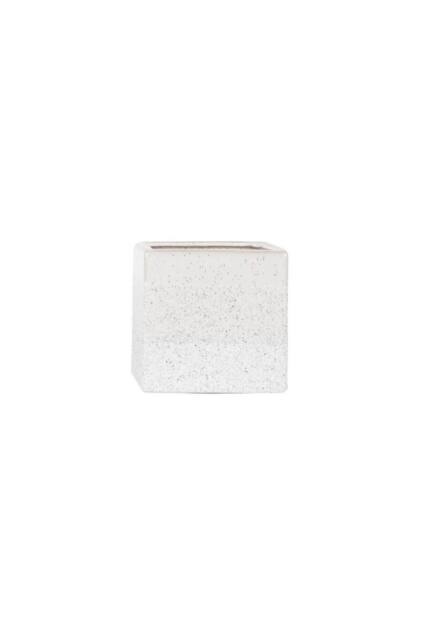 KDMD Hortus White Bordeaux Stoneware Cube 12.5cm H x 12.5cm W - Size: 12.5 cm H x 12.5 cm W - image 1