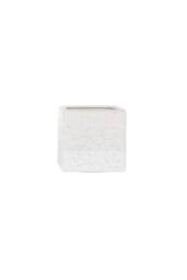 KDMD Hortus White Bordeaux Stoneware Cube 12.5cm H x 12.5cm W - Size: 12.5 cm H x 12.5 cm W