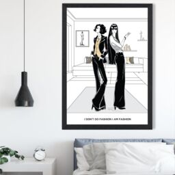 ARTZE I am Fashion Sketch Quote Style & Fashion Framed Print SIZE: A4 with Black Frame in Yellow - thumbnail 2
