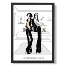 ARTZE I am Fashion Sketch Quote Style & Fashion Framed Print SIZE: A4 with Black Frame in Yellow - thumbnail 1