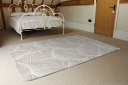 Benjamin Tate Design Beige Leaves Designer Rug in Natural - Size: Large - thumbnail 3