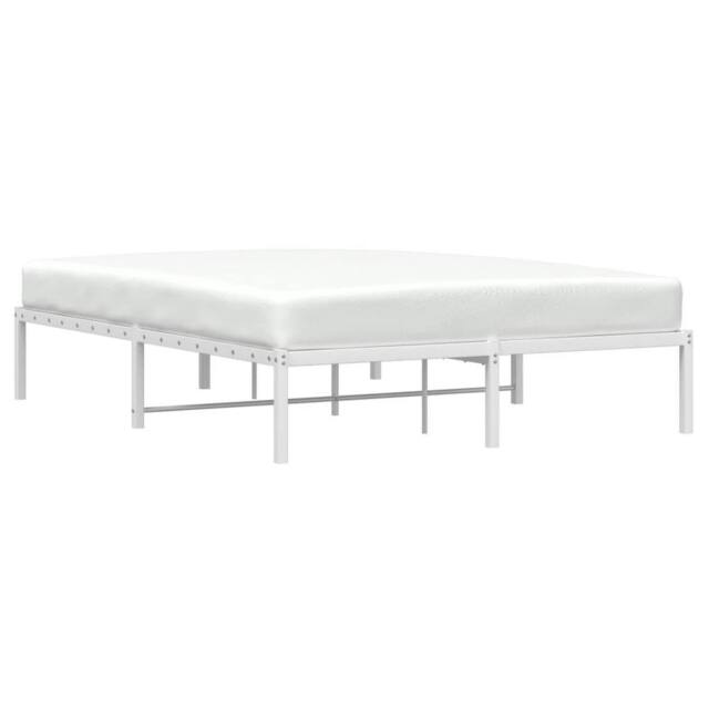 Berkfield Home Metal Bed Frame without Mattress White 140x200cm - Size: 140x200 cm - image 1
