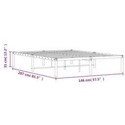 Berkfield Home Metal Bed Frame without Mattress White 140x200cm - Size: 140x200 cm - thumbnail 9