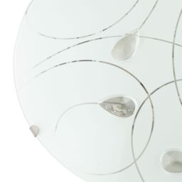 Happy Homewares Traditional Classic Opal White Glass Flush Ceiling Light with Crystal Drops - Size: 12 inches - thumbnail 5
