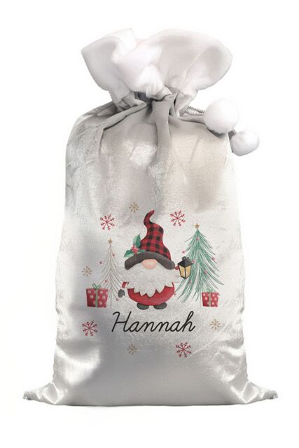Personalised Memento Company Personalised Gonk Christmas Sack in Grey - image 1