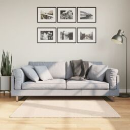 Berkfield Home Rug HUARTE Short Pile Soft & Washable Beige 120x120 cm - Size: Medium - thumbnail 1