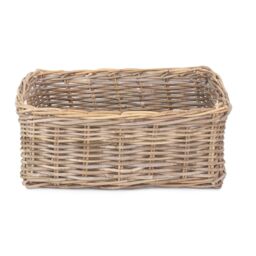 Red Hamper Rattan Shallow Kubu Grey Rattan Rectangular Basket - Size: Large - thumbnail 2