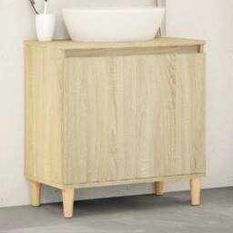 Berkfield Home Sink Cabinet Sonoma Oak 58x33x60 cm Engineered Wood in Light Oak - Size: 58 x 33 x 60 cm