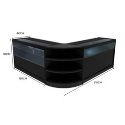 Monstershop Harmonia LED Shop Counter Set B1500, C1500 & LM60 - Black - thumbnail 3