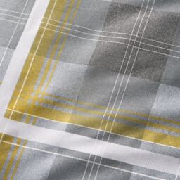 OHS Denim Check Duvet Cover with Pillowcase in Yellow - Size: Double - thumbnail 6