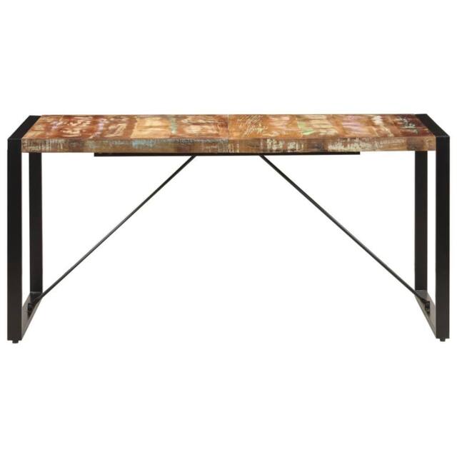 Berkfield Home Elegant Dining Table 160x80x75 cm Solid Reclaimed Wood - Size: 160 x 80 x 75 cm - image 1