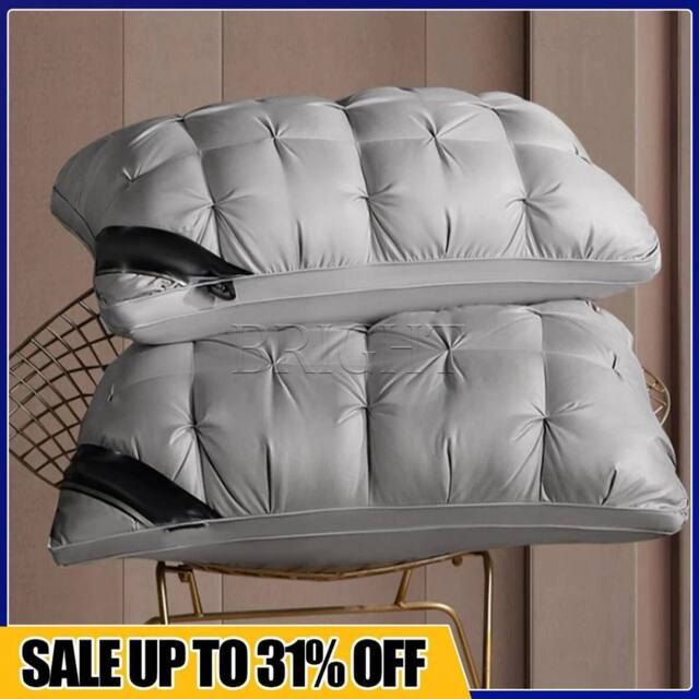 FLAVORA Light gray Luxury Hotel Anti Allergic Soft Support Pillows in Light Grey - Size: Cot - image 1