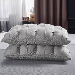 FLAVORA Light gray Luxury Hotel Anti Allergic Soft Support Pillows in Light Grey - Size: Cot - thumbnail 4
