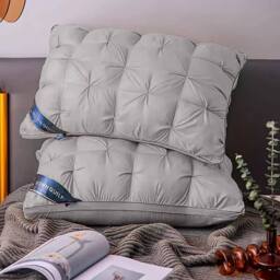 FLAVORA Light gray Luxury Hotel Anti Allergic Soft Support Pillows in Light Grey - Size: Cot - thumbnail 5