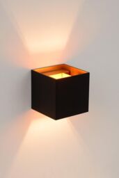 Lucide 'XIO' Stylish Dimmable Indoor Adjustable Up Down Cube Wall Light in Black - thumbnail 4