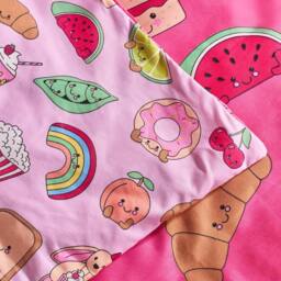 OHS Kids Sweetie Pies Reversible Bedding Set Duvet Cover with Pillowcase in Magenta - Size: Single - thumbnail 6