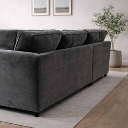 Furnishings For Less UK Ascot 5 Seater Corner Sofa Chenille Fabric Charcoal - thumbnail 5