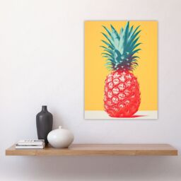 "Artery8 Wall Art Print Tropical Radiance Vibrant Pineapple Kitchen Artwork Pink Yellow Green Pop Art Poster - Size: W18"" x H24""" - thumbnail 4