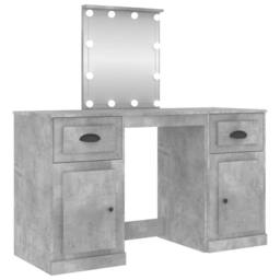 Berkfield Home Dressing Table with LED Concrete Grey 130x50x132.5 cm