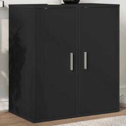 Berkfield Home Shoe Cabinets 2 pcs Black 32x35x70 cm Engineered Wood - Size: 32 x 35 x 70 cm - thumbnail 1