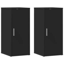 Berkfield Home Shoe Cabinets 2 pcs Black 32x35x70 cm Engineered Wood - Size: 32 x 35 x 70 cm - thumbnail 3