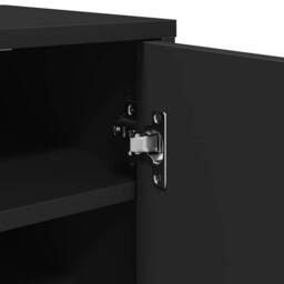 Berkfield Home Shoe Cabinets 2 pcs Black 32x35x70 cm Engineered Wood - Size: 32 x 35 x 70 cm - thumbnail 8