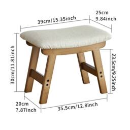KORVIXA Coffee Bamboo Padded Cushioned Footstool Ottoman Stool in Brown - Size: 100 cm x 100 cm - thumbnail 2