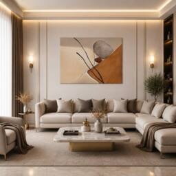 Mafett Minimal Earth Tone Abstract Wall Art Canvas Print in Beige - thumbnail 2