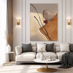 Mafett Minimal Earth Tone Abstract Wall Art Canvas Print in Beige - thumbnail 1