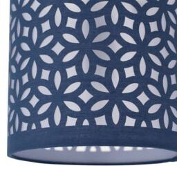 First Choice Lighting Chrome Two Ball Table Lamp with Navy Blue Cut Out Shade in Silver - thumbnail 3