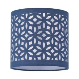 First Choice Lighting Chrome Two Ball Table Lamp with Navy Blue Cut Out Shade in Silver - thumbnail 2