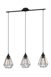 Eglo Tarbes Black Steel Wireframe 3-Light Pendant