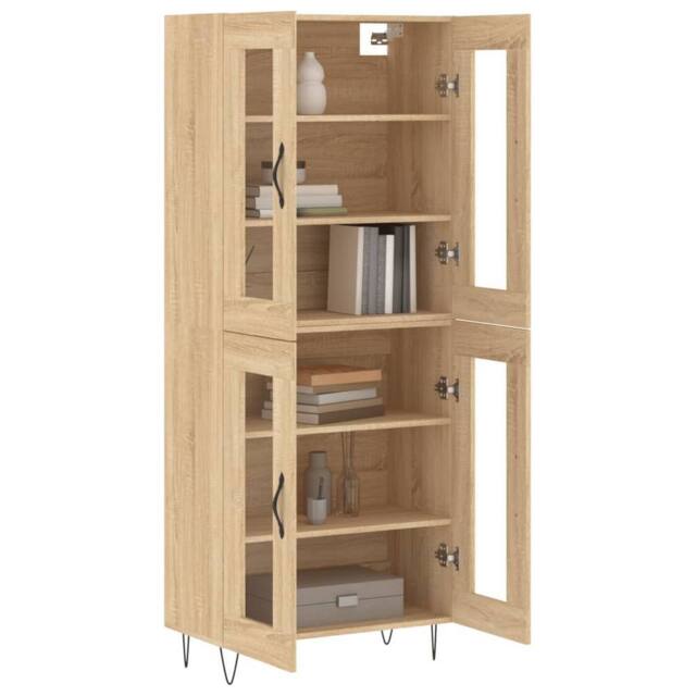 Berkfield Home Highboard Sonoma Oak 69.5x34x180 cm Engineered Wood in Light Tan - image 1